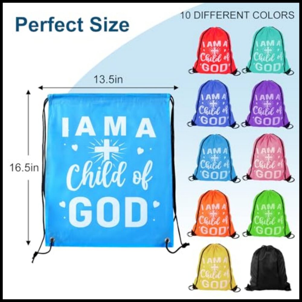 Drawstring Backpack Bulk Christian Gift Bags Chur… - image 3